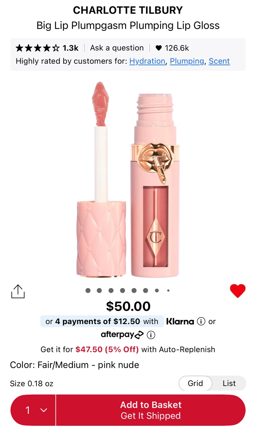 🆕 Charlotte Tilbury Lip Gloss in Pillow Talk Fair-Medium - photo 5