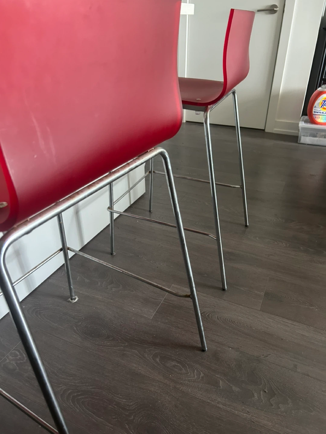 Red Acrylic Bar Stools (Set of 2) - photo 2
