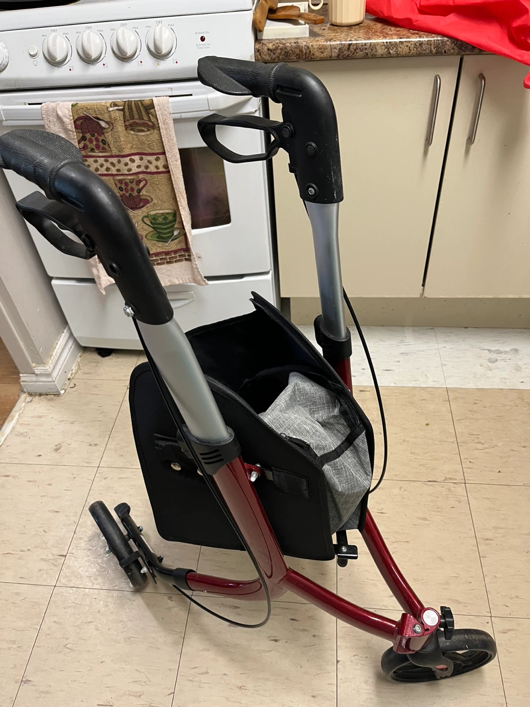 Red Walker with Bag
