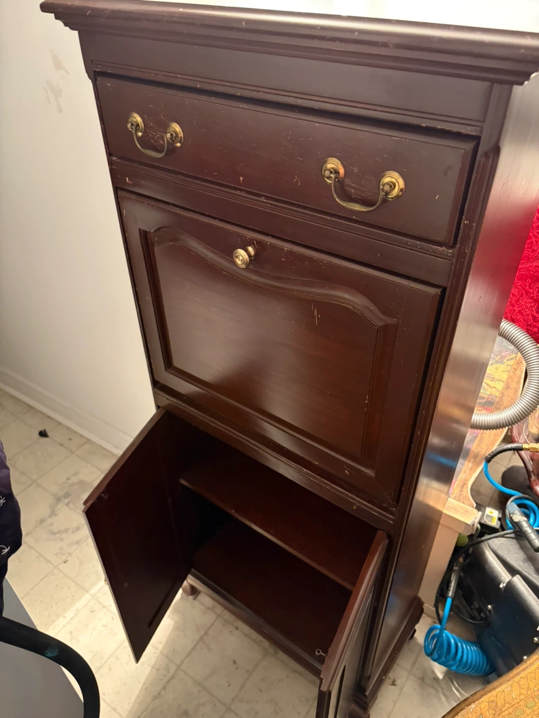 Dark Brown Secretary Desk with Hutch - photo 2
