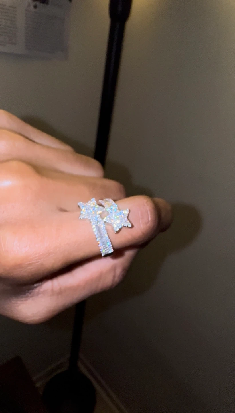 GRA Certified Shooting Star Moissanite Ring Size 10 | 925 Silver - photo 3