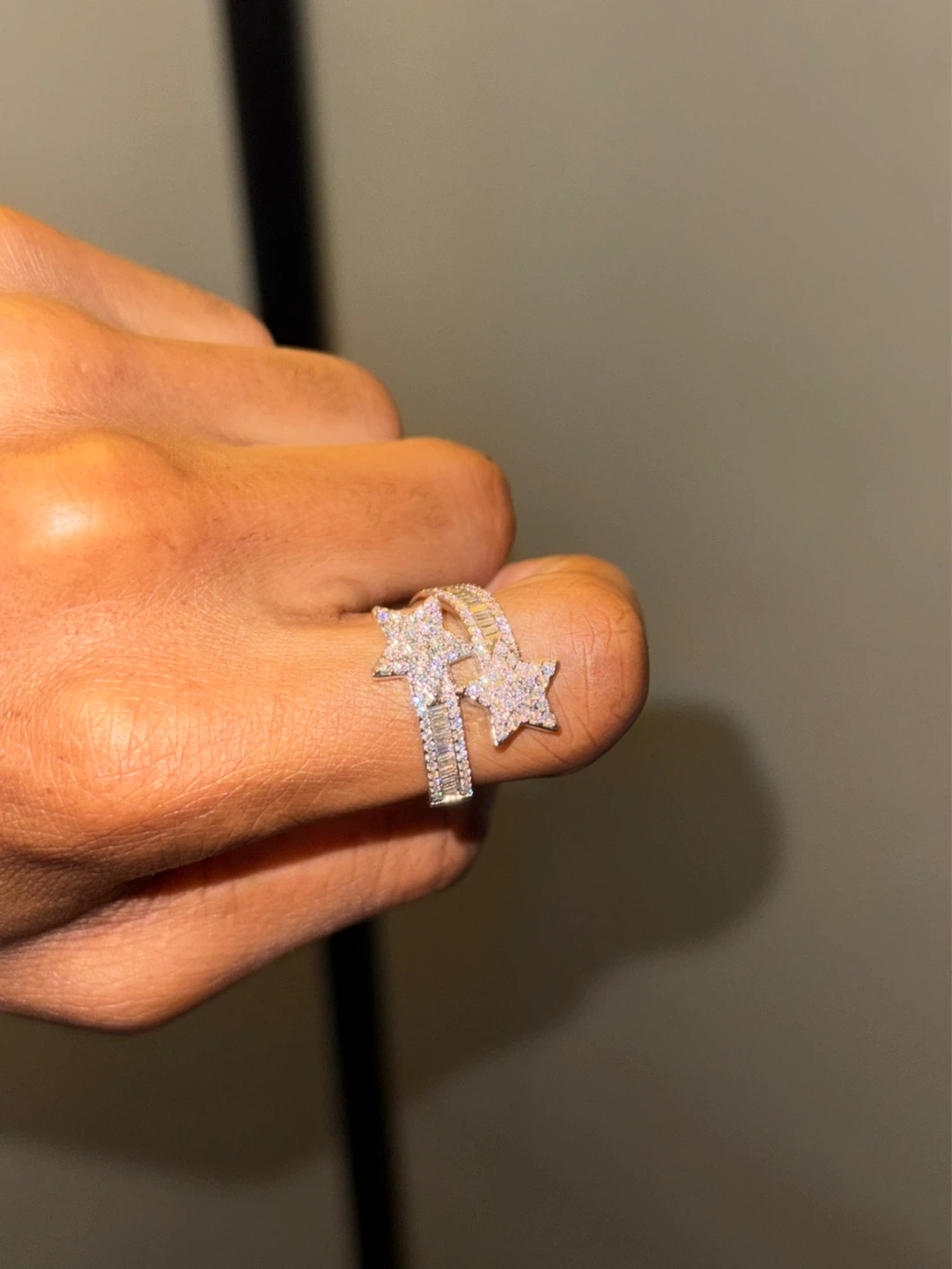 GRA Certified Shooting Star Moissanite Ring Size 10 | 925 Silver - photo 4