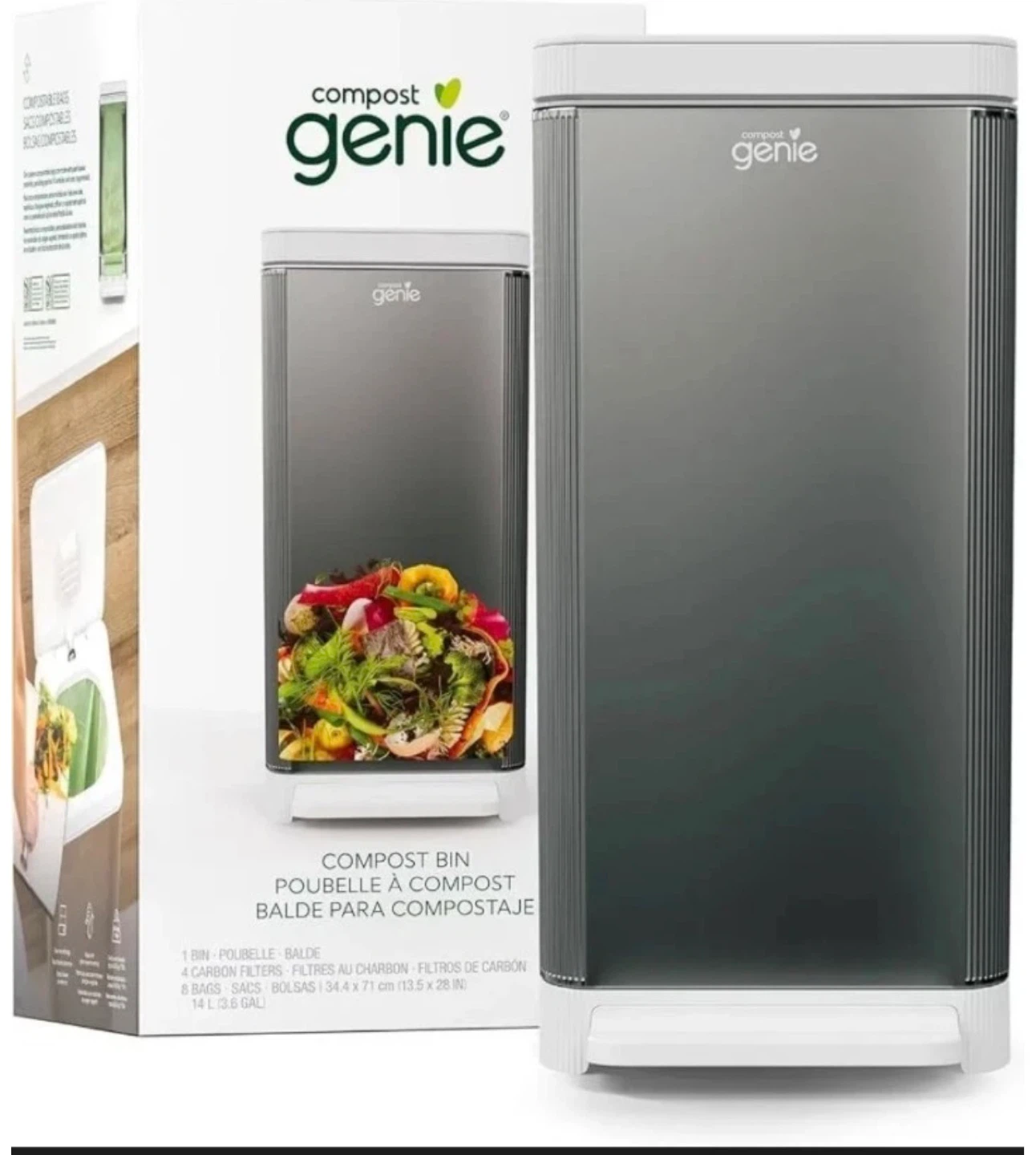 Compost Genie Compost Bin - Silver