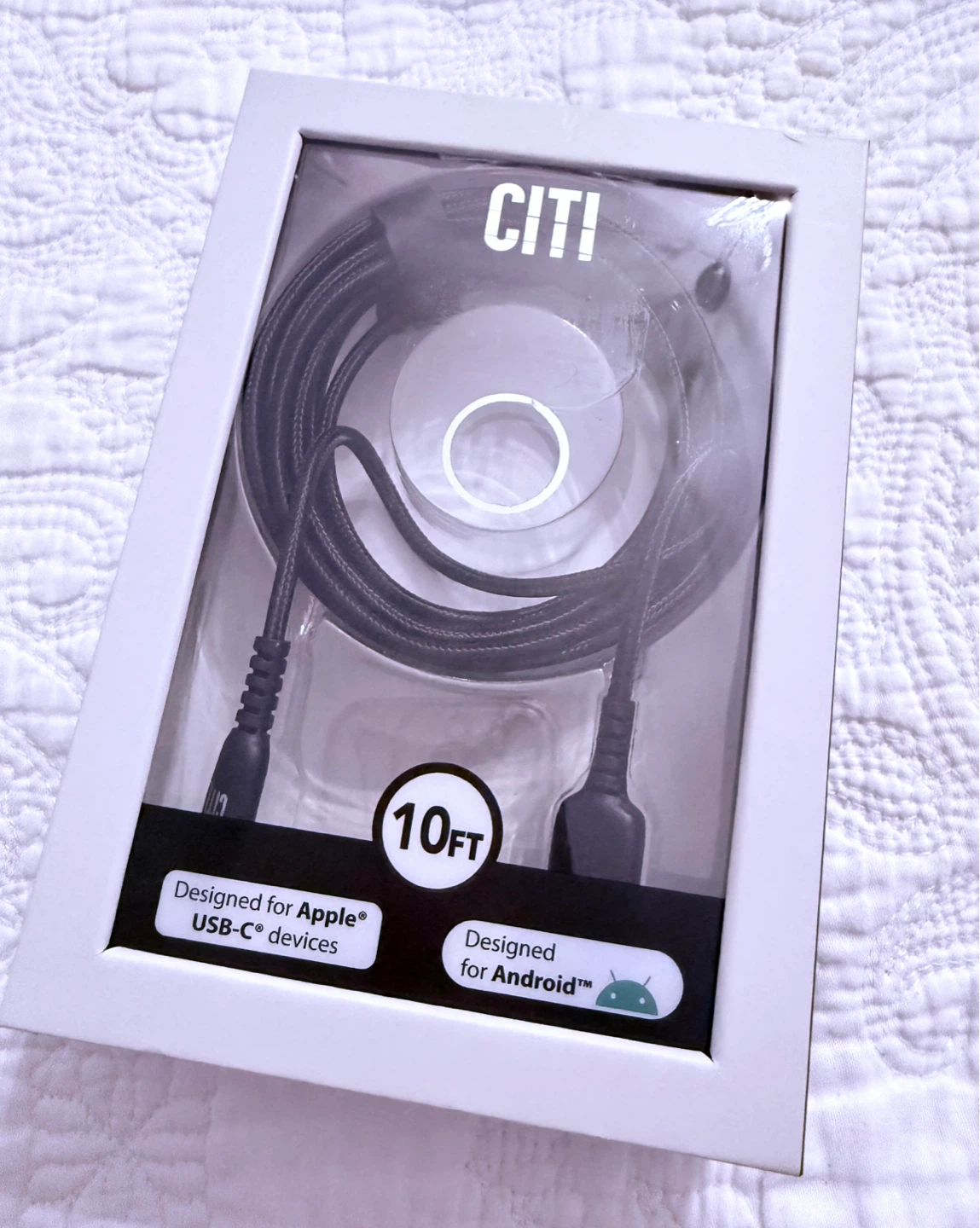 CITI 10ft Braided USB-A to USB-C Cable