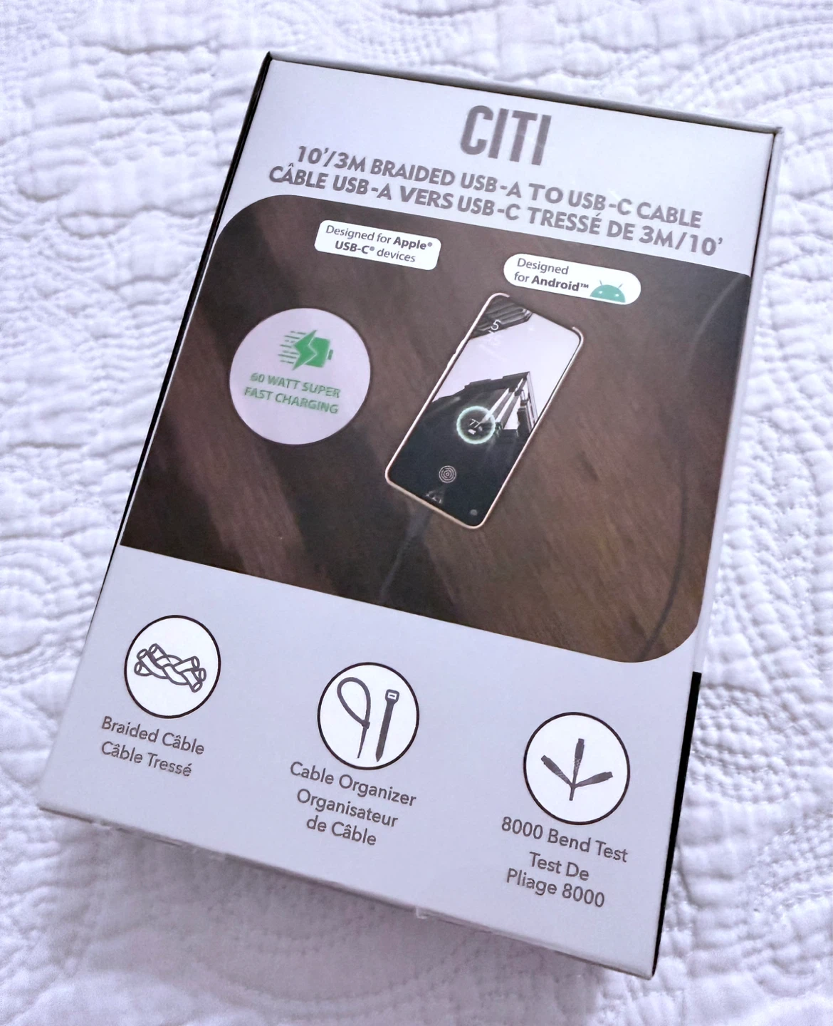 CITI 10ft Braided USB-A to USB-C Cable - photo 2