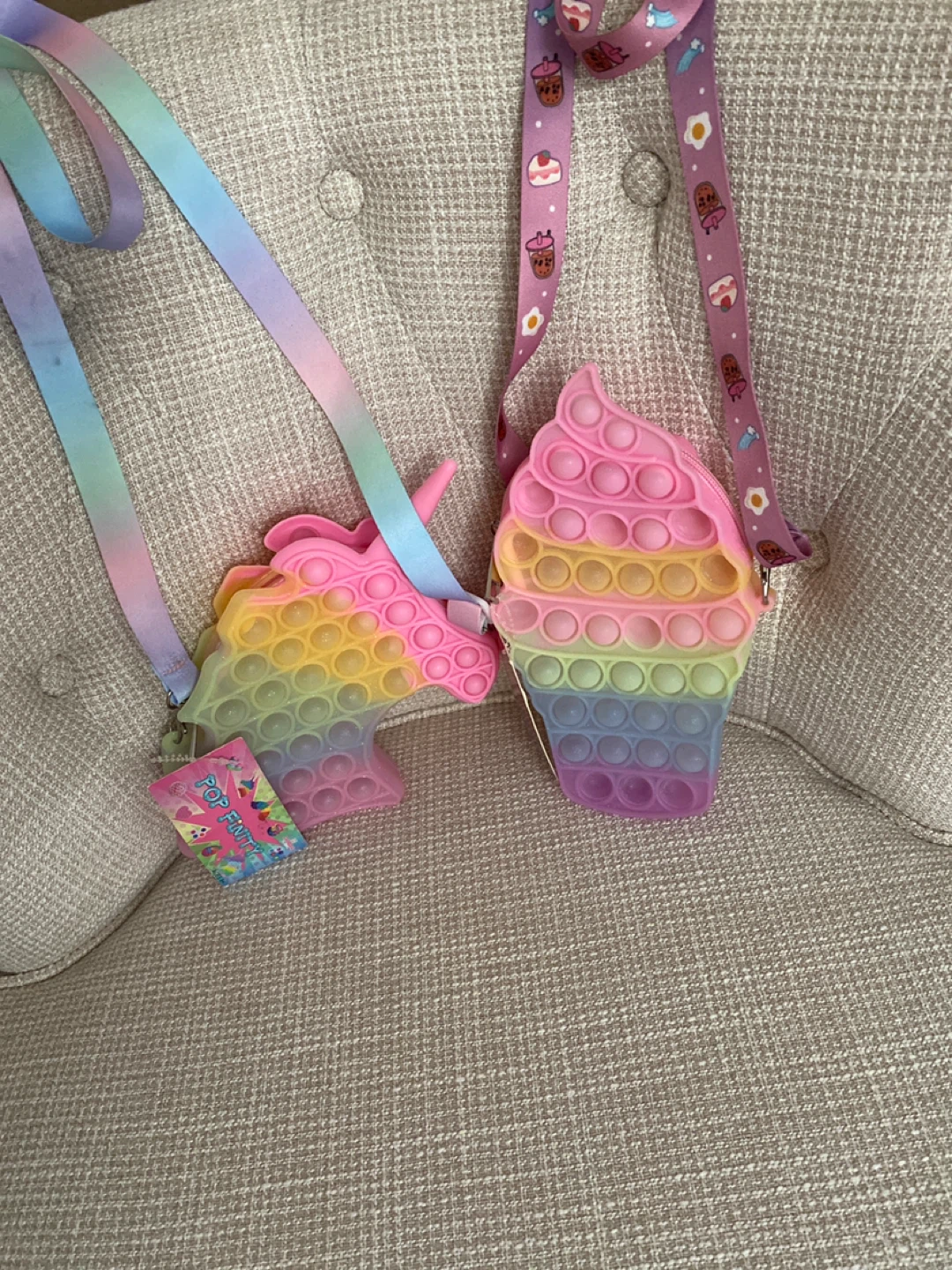 Pop It Unicorn and Ice Cream Purse Set