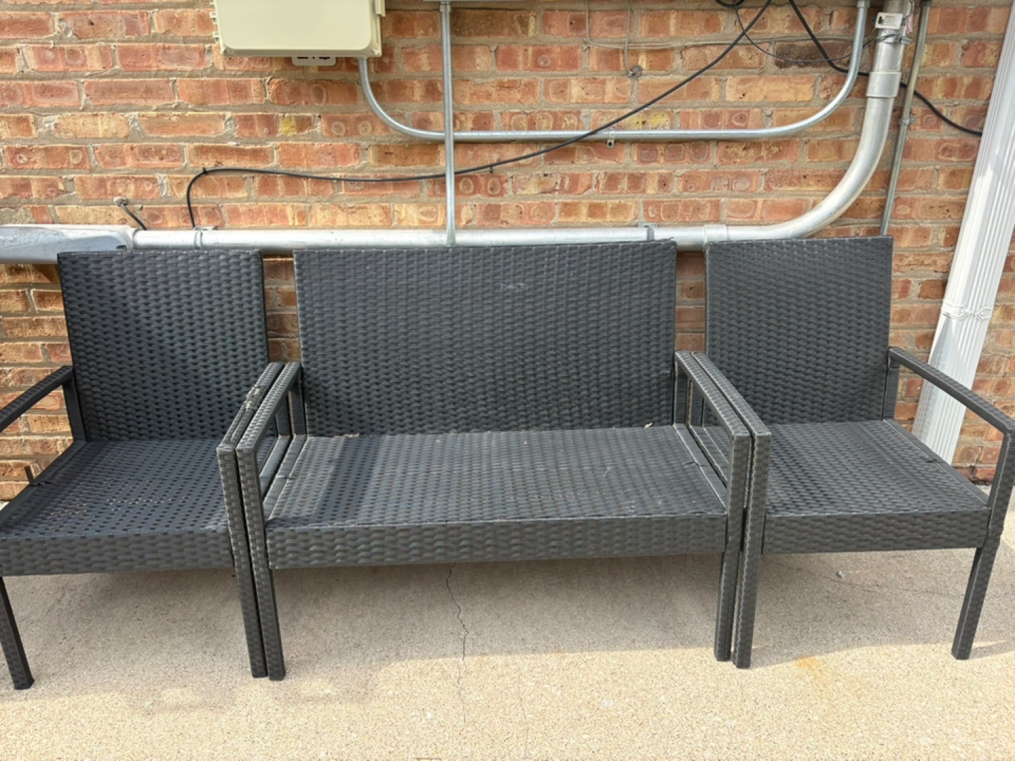 Dark Wicker Loveseat