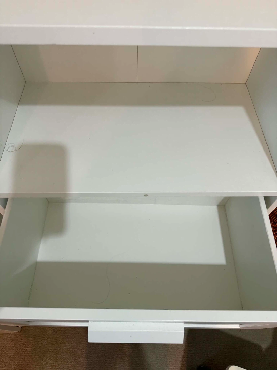 White Tall Bookshelf with Drawers - photo 2