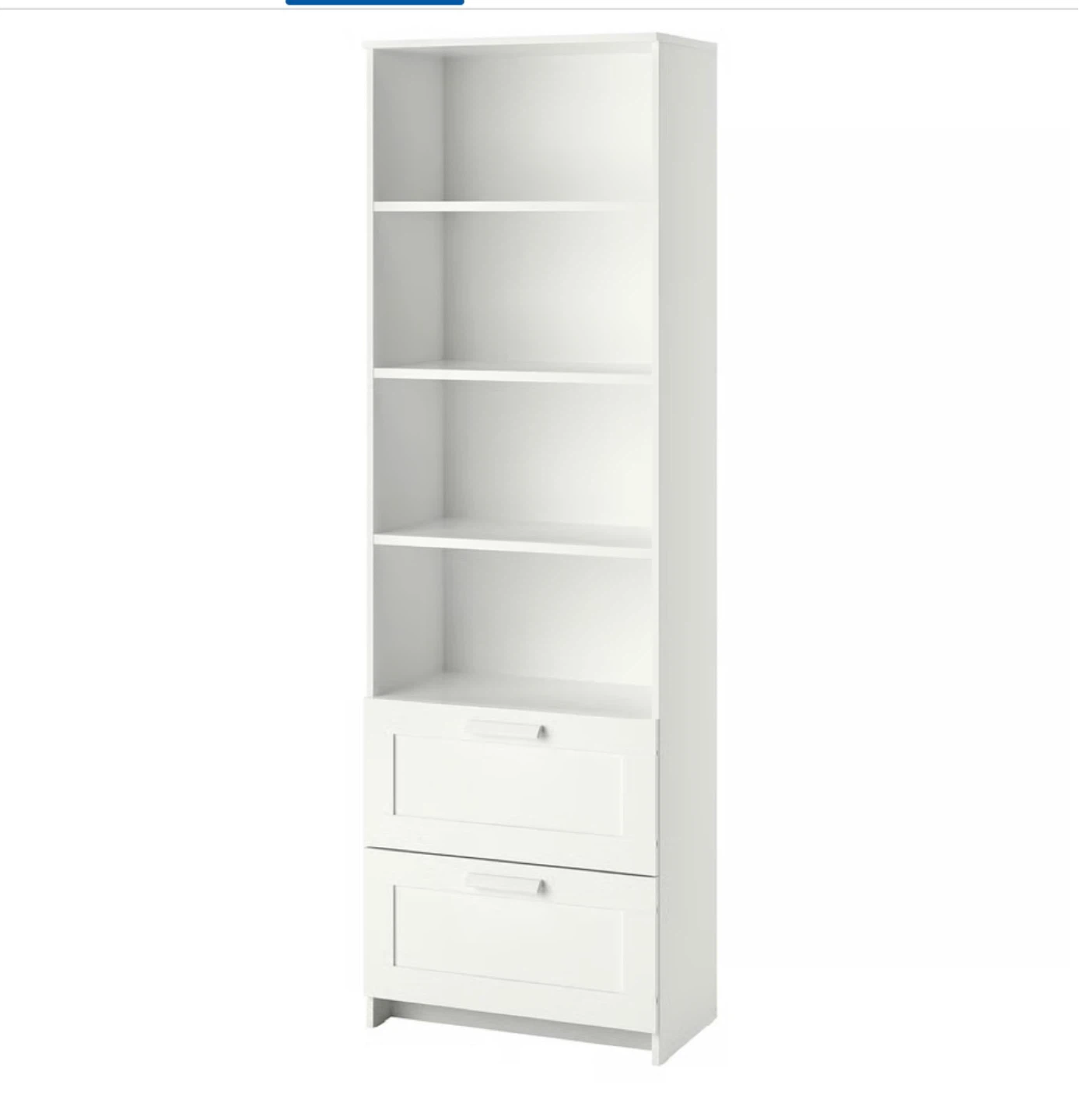 White Tall Bookshelf with Drawers - photo 4