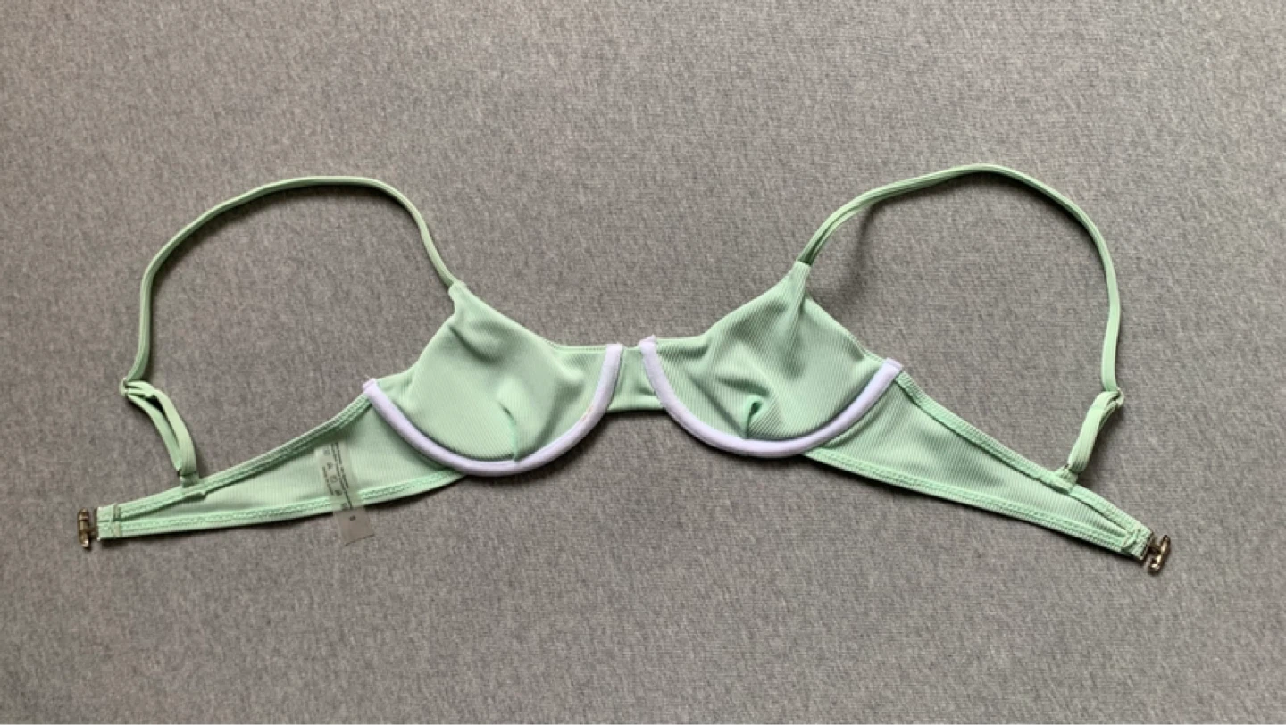 Small Mint Green Ribbed Bikini Top - photo 2
