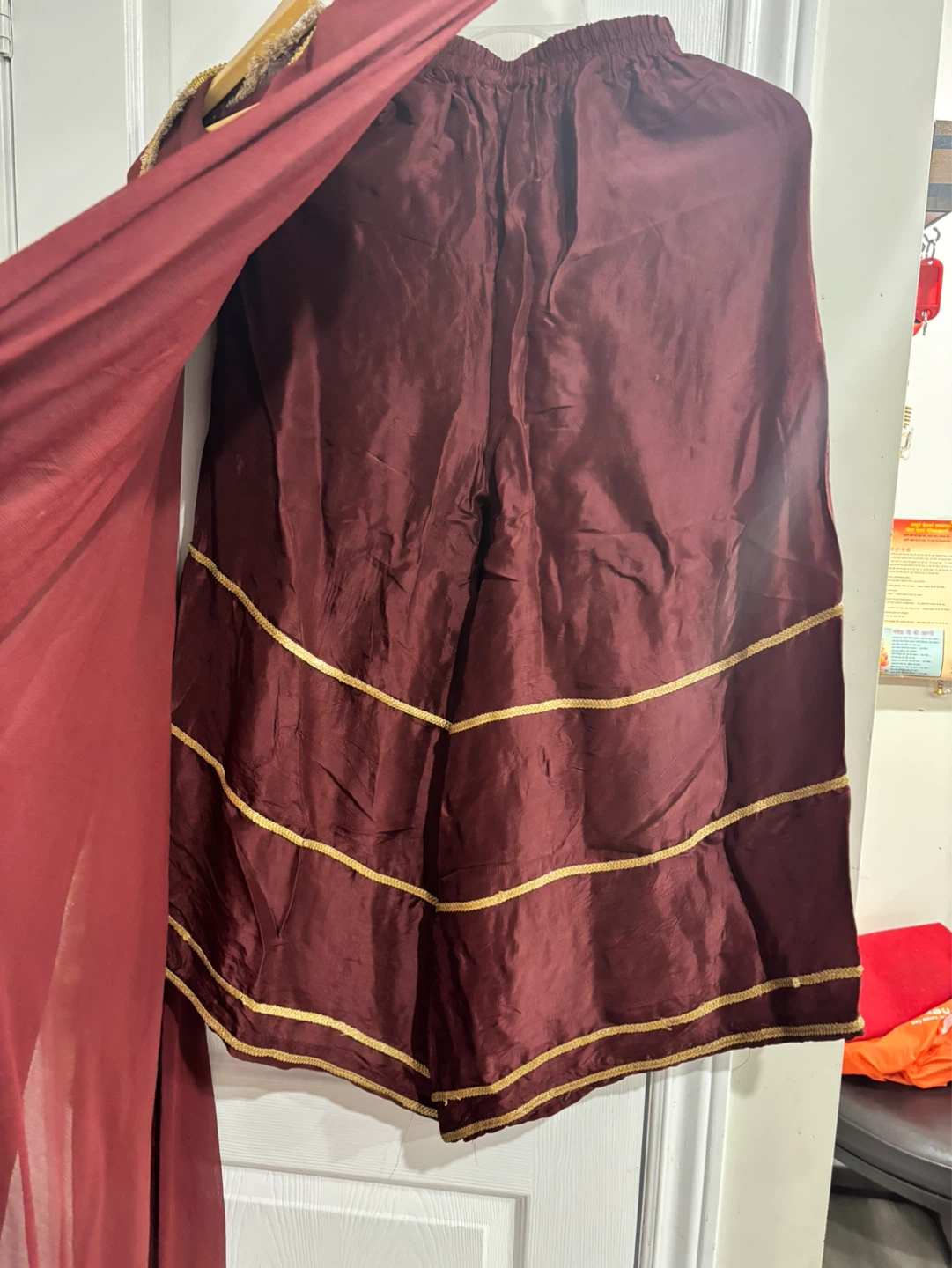 Maroon Kurti with Pants and Dupatta Set - photo 2