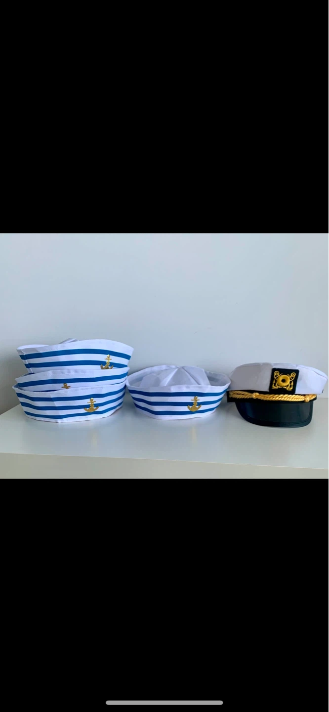 Set of 5 Hats: 4 Sailors (child/women s/m) + 1 Captain (child)