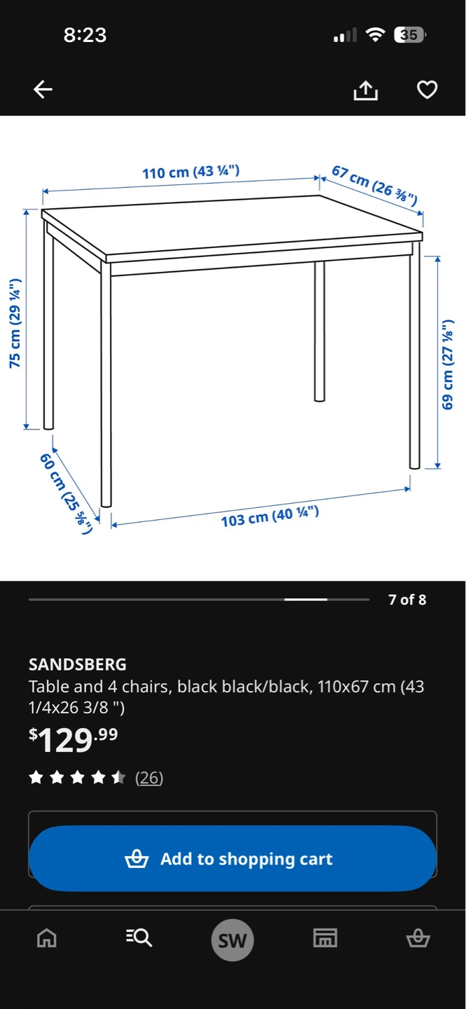 Black Dining Table and 4 Chairs Set - photo 4