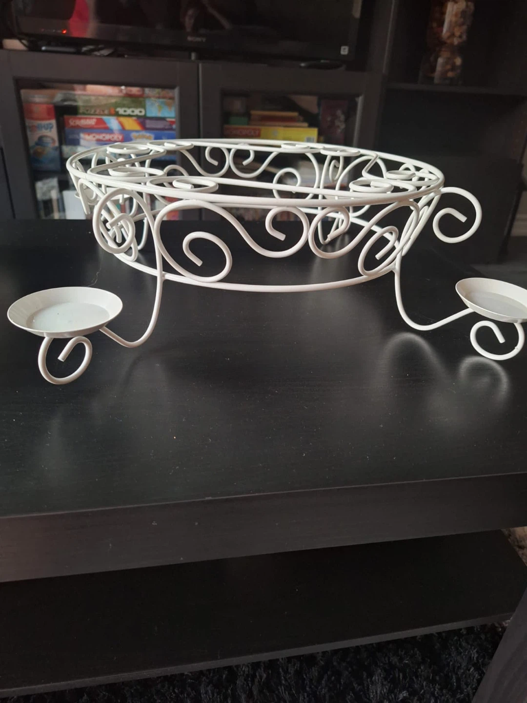 White metal decorative candle holder stand - photo 2