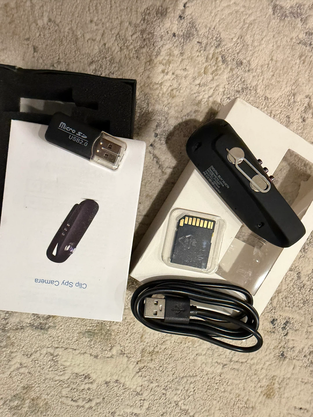 Clip Spy Camera with Micro SD USB Reader and Cable - photo 2