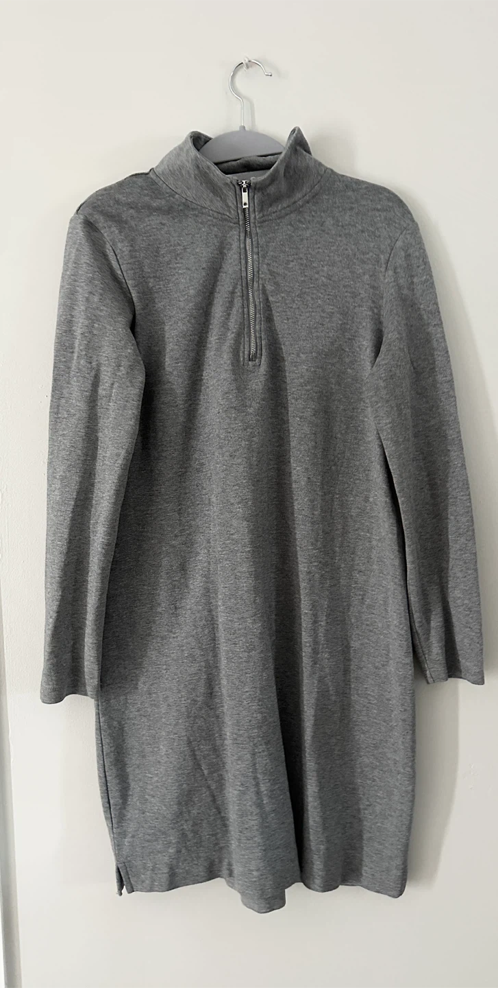 Simons Grey Zip Neck Dress - $10