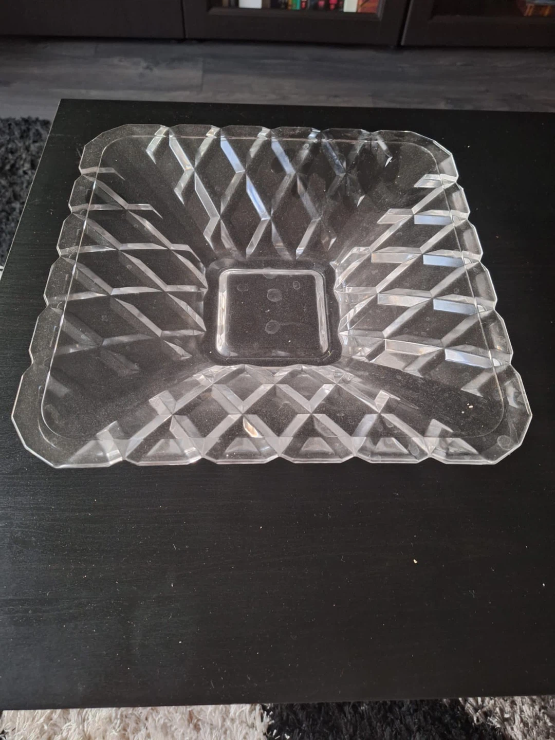 Clear Glass Square Serving Bowl