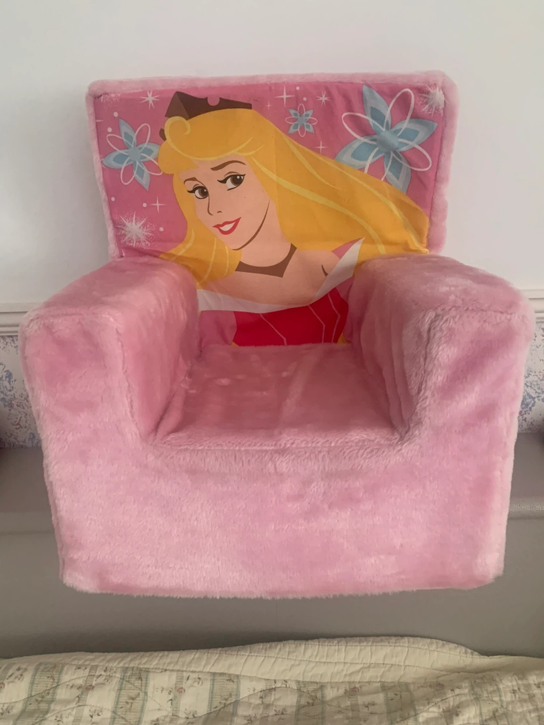 Pink Princess Aurora Plush Kids Chair