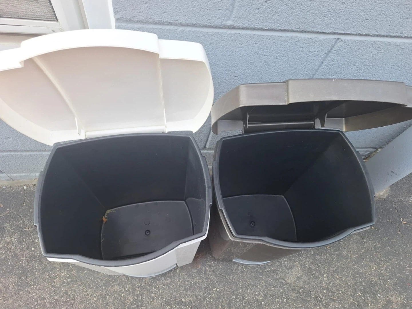 Two Step Trash Cans - White & Dark Grey - photo 2