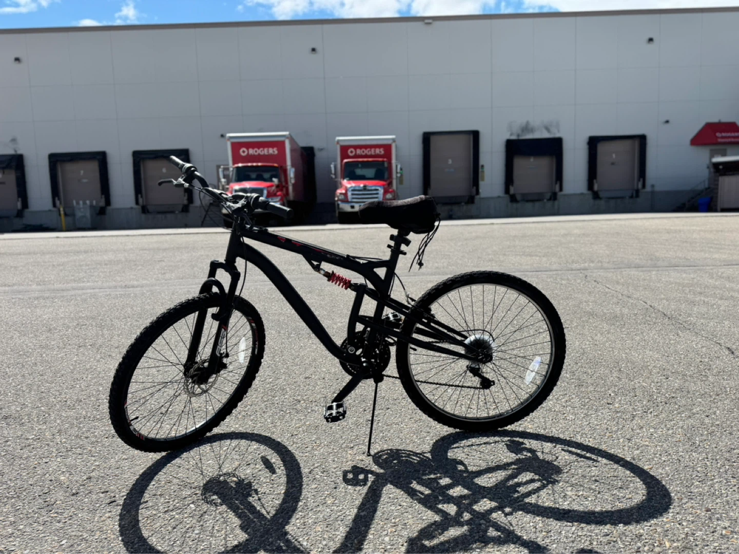 Black Full Suspension Mountain Bike