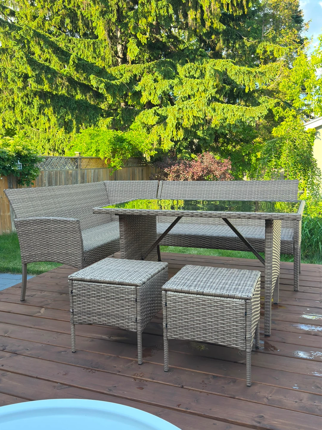 Five piece outdoor sectional dining/lounge set - photo 3