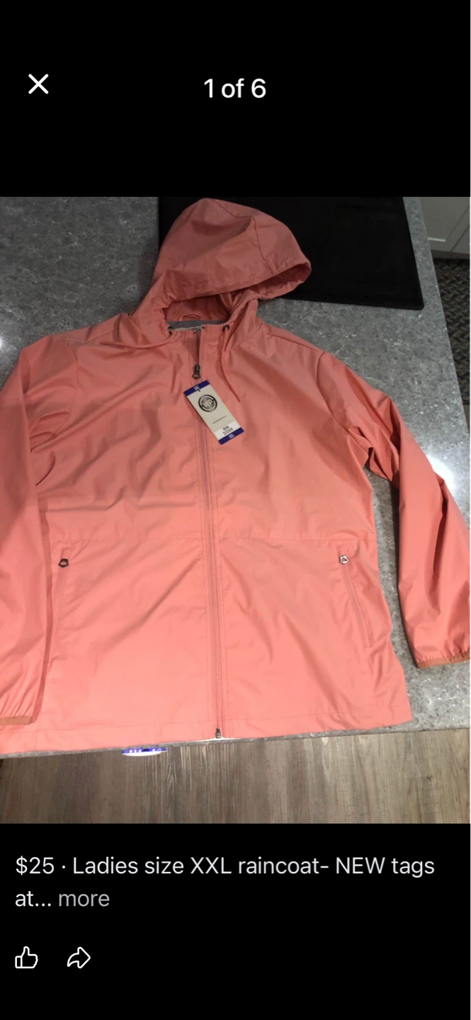 Ladies Coral Pink Raincoat - Size XXL