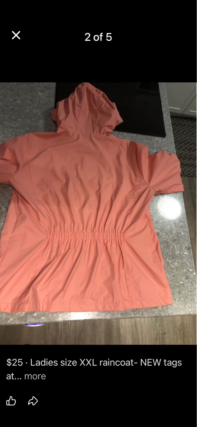 Ladies Coral Pink Raincoat - Size XXL - photo 2