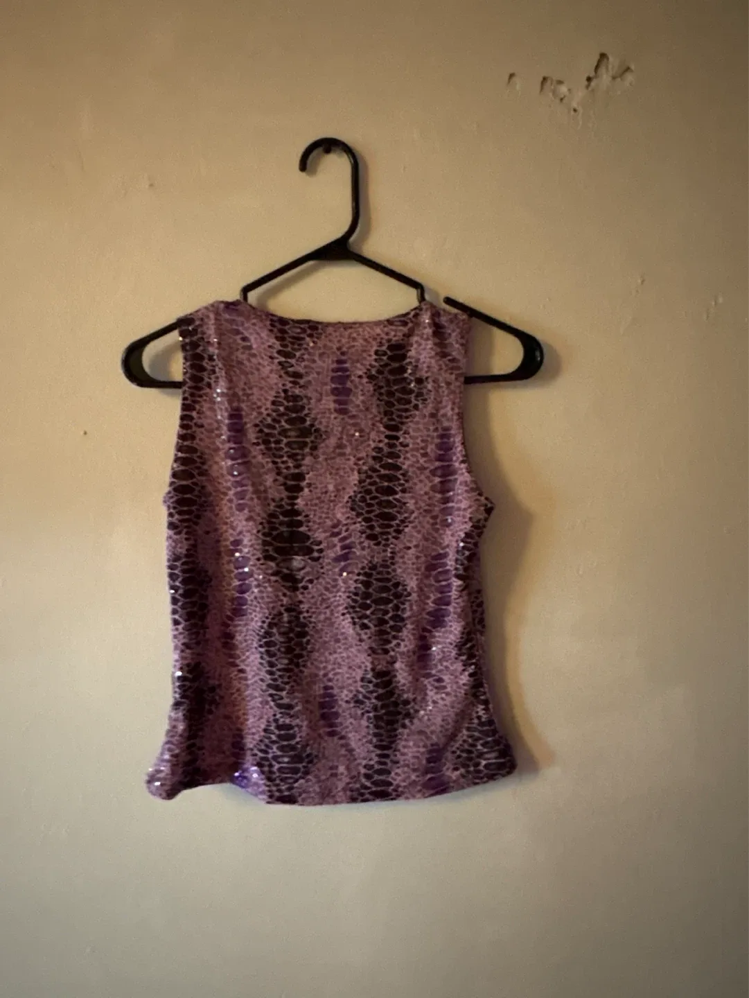 Purple Sequin Snake Print Tank Top - photo 2