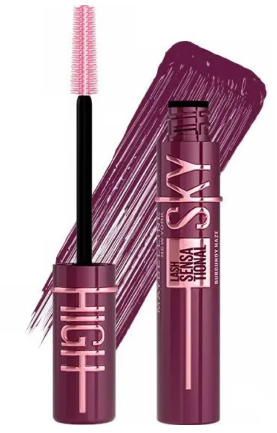 🆕 Maybelline Lash Sensational Sky High Mascara - Burgundy Haze - photo 4