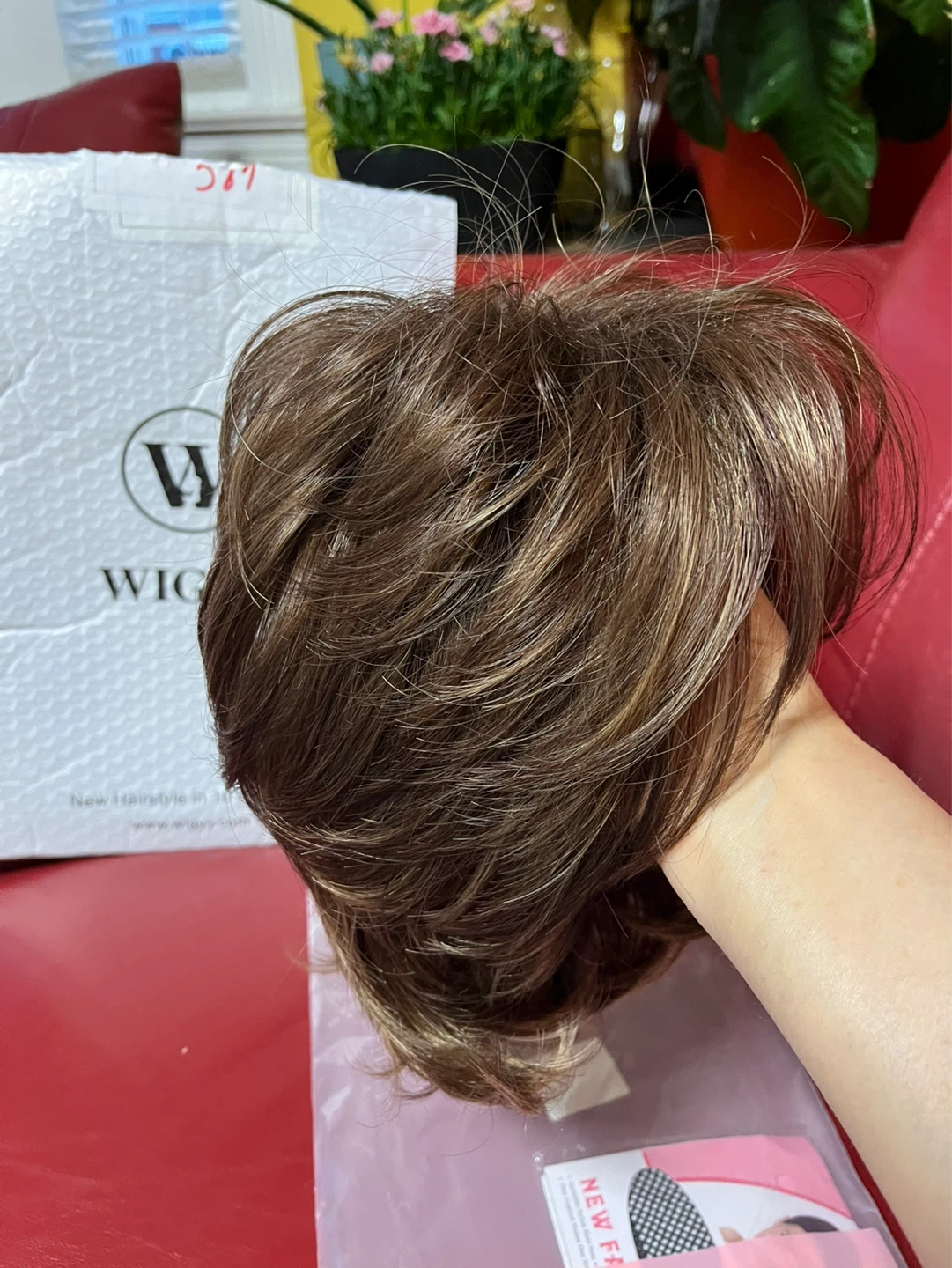 WIGGY Short Curly Wig Brown Blonde Highlights - photo 3