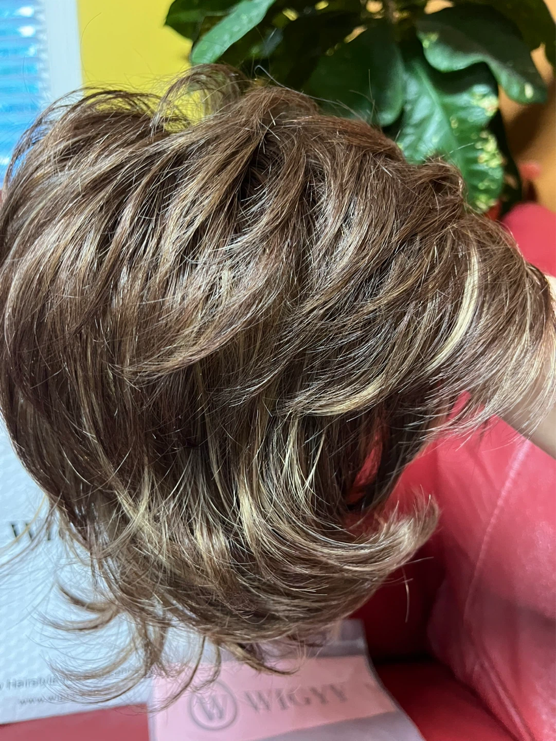 WIGGY Short Curly Wig Brown Blonde Highlights - photo 5