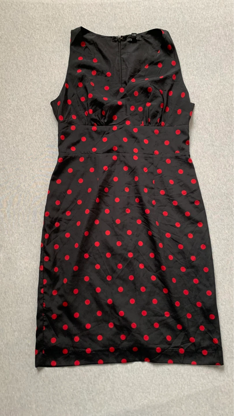 JACOB Black and Red Polka Dot Dress - Size 10