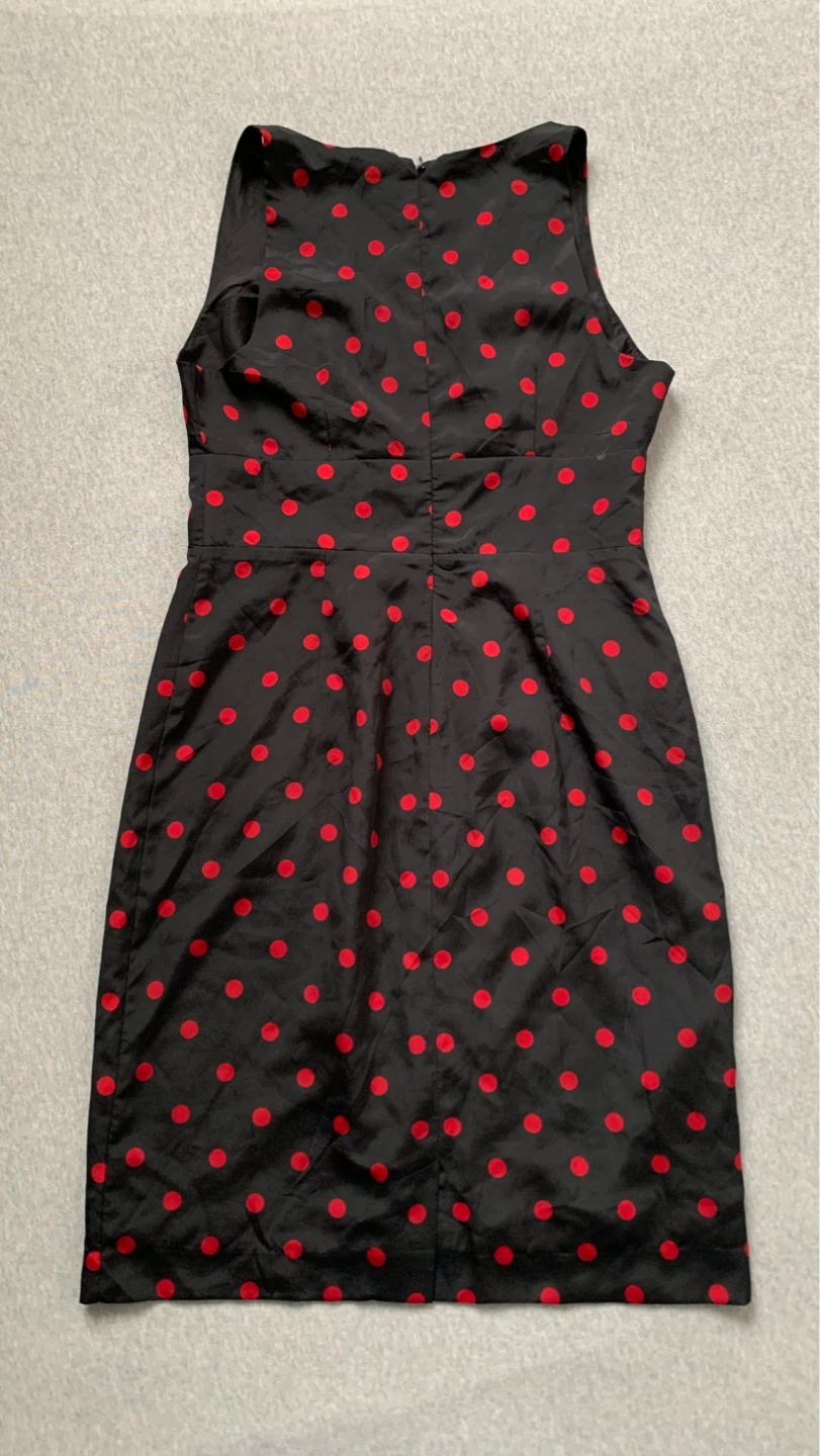 JACOB Black and Red Polka Dot Dress - Size 10 - photo 2