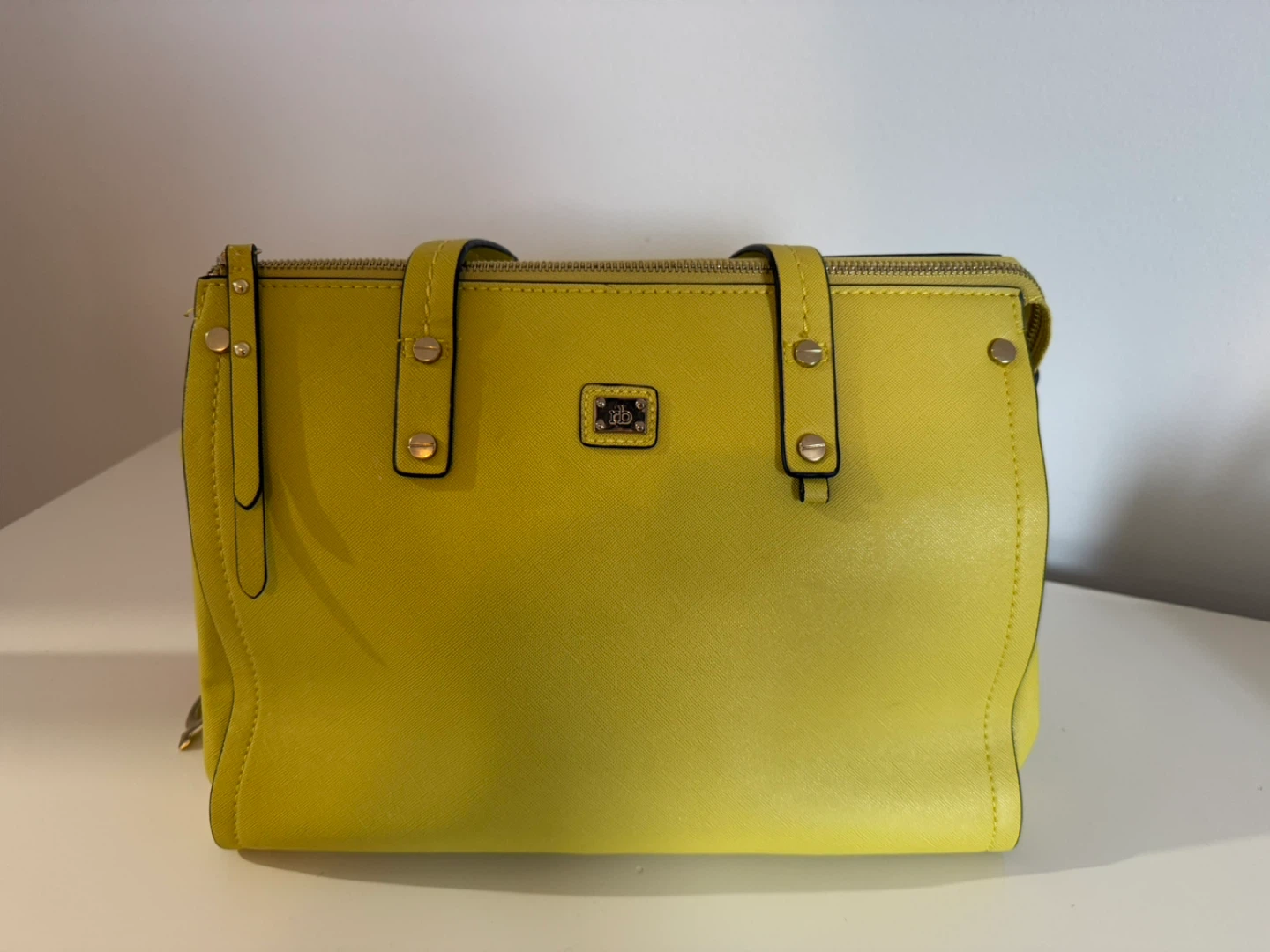 Lime Green Structured Satchel Handbag