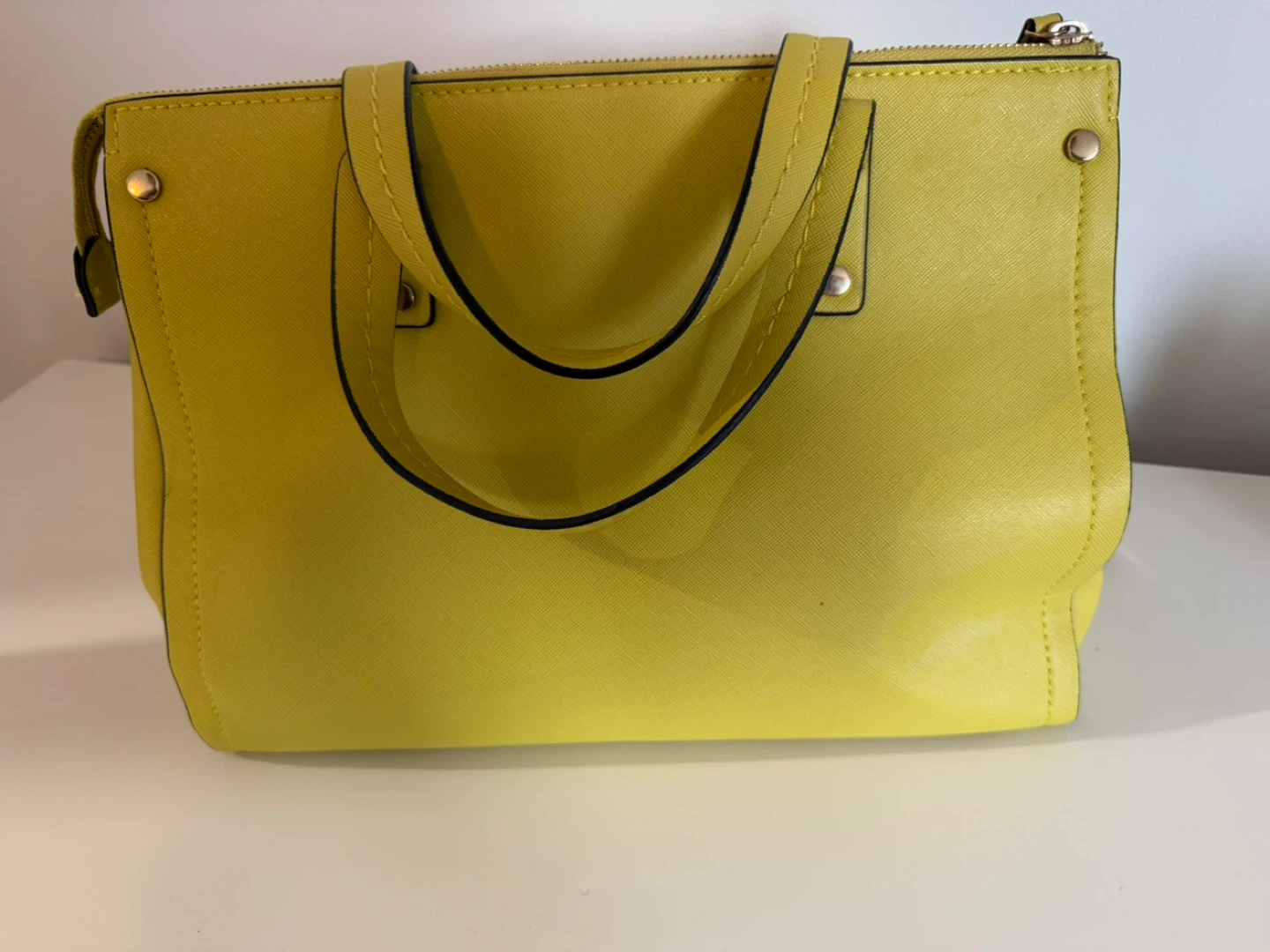 Lime Green Structured Satchel Handbag - photo 2