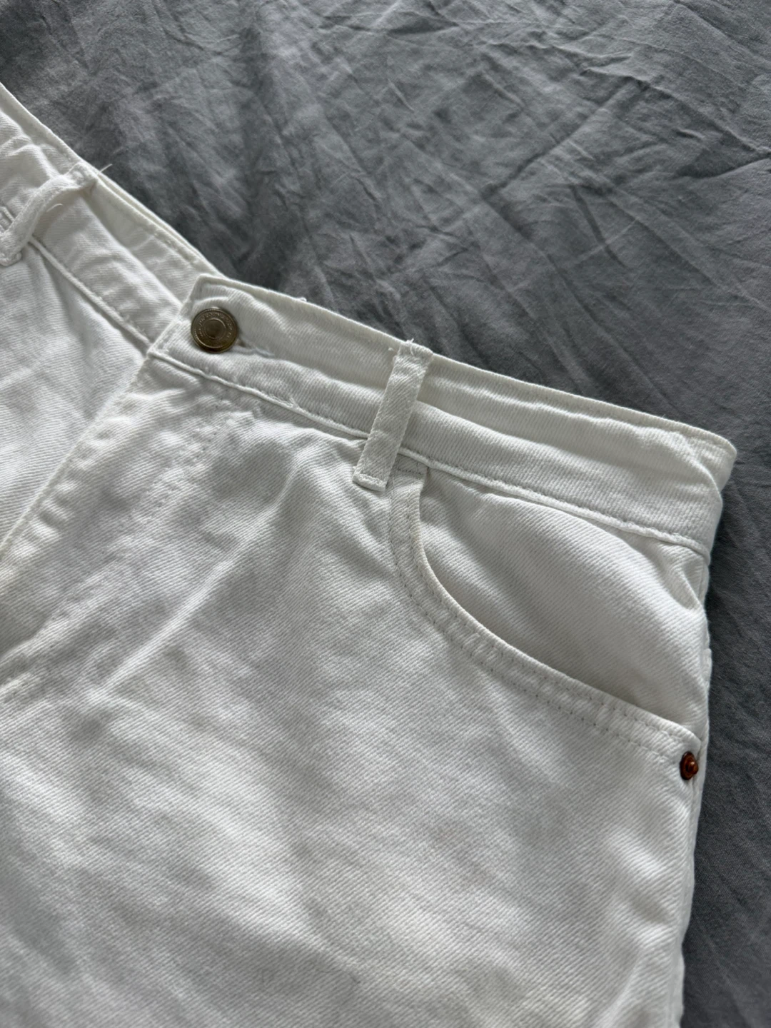 White Denim Cutoff Shorts - photo 2