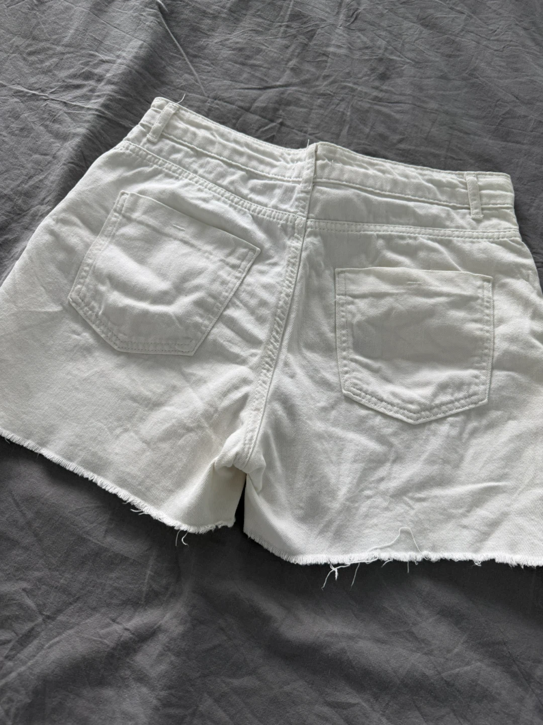 White Denim Cutoff Shorts - photo 3