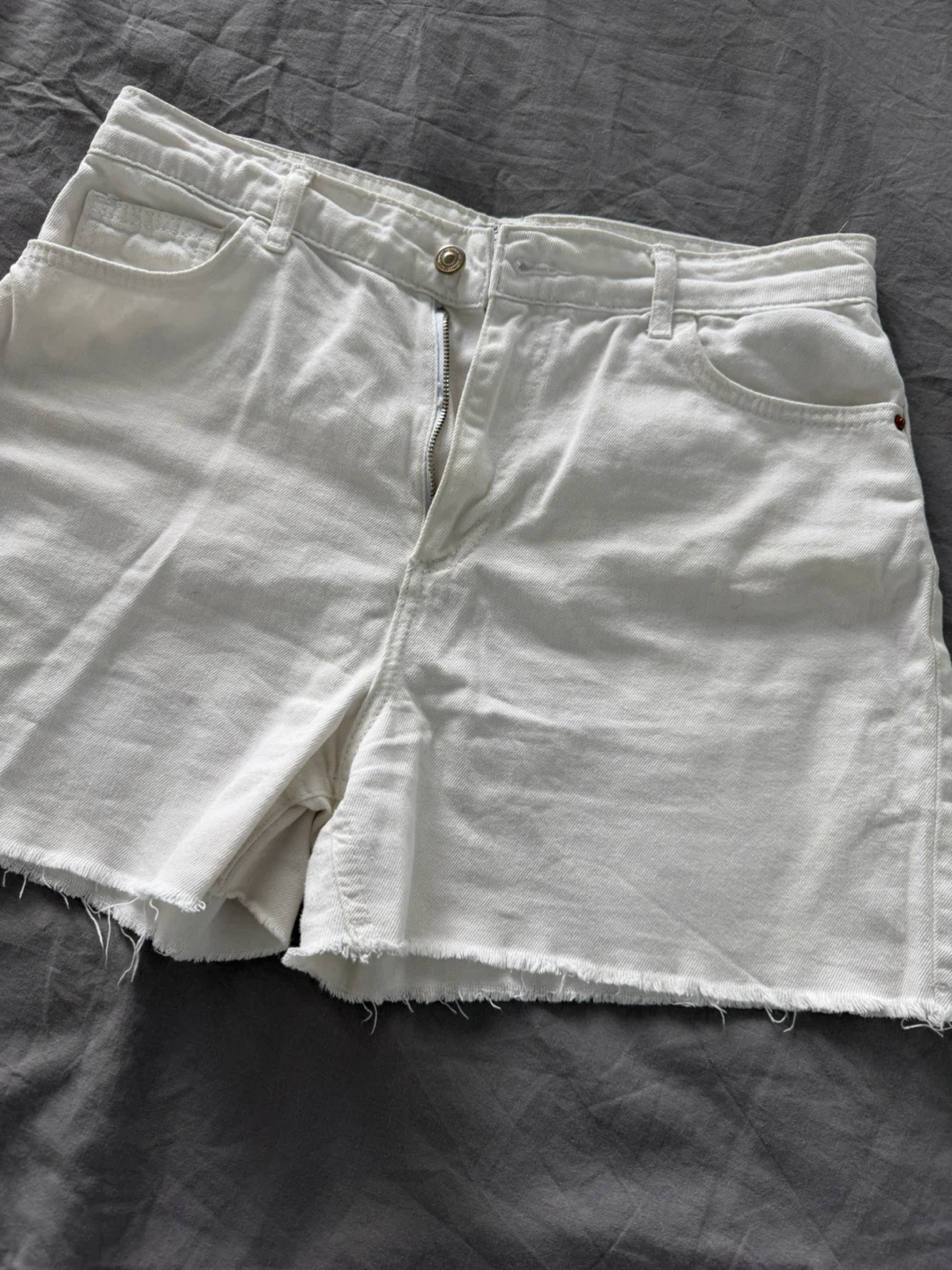 White Denim Cutoff Shorts