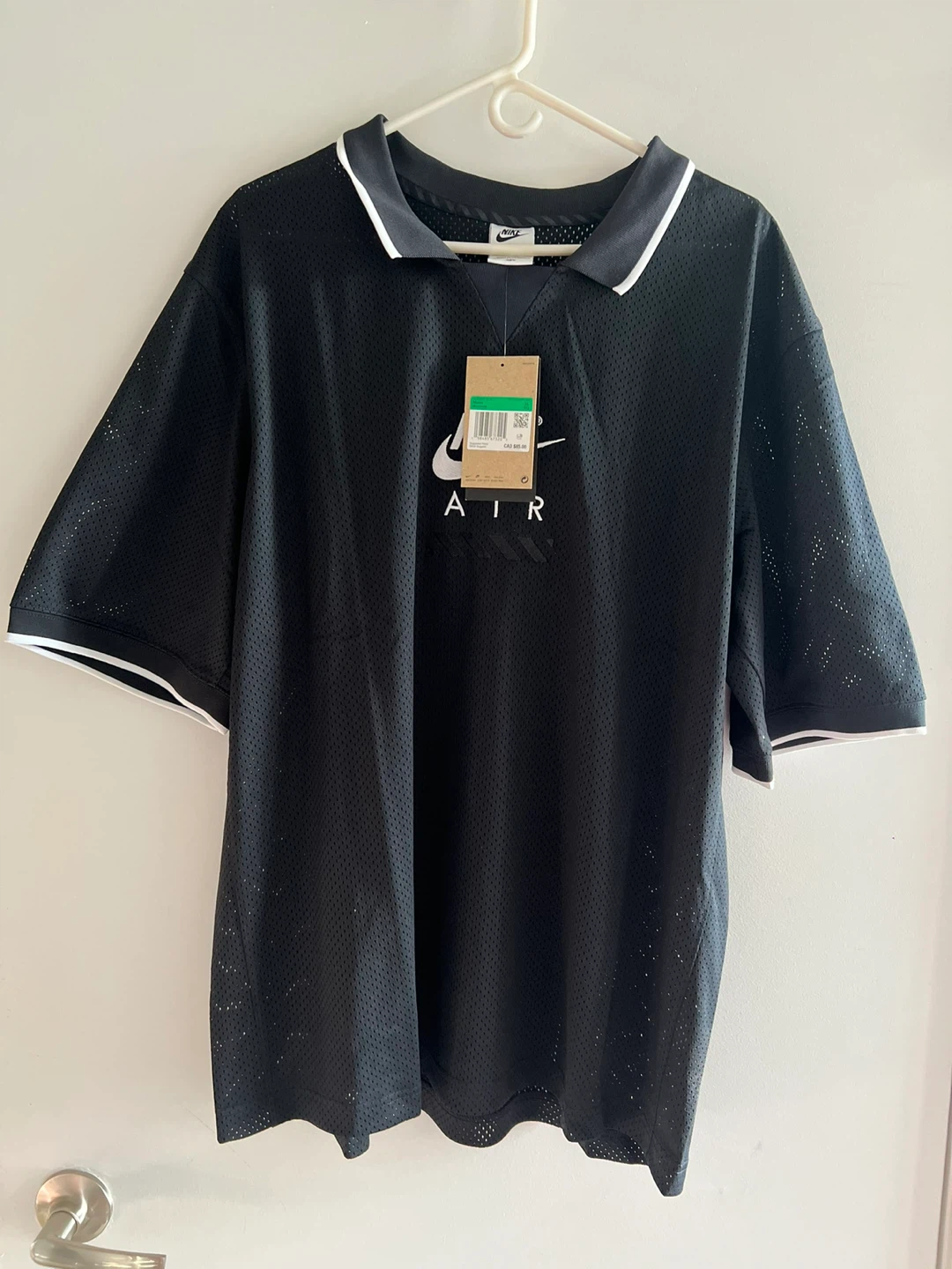 Nike Black Jersey Collared Shirt - Size XL