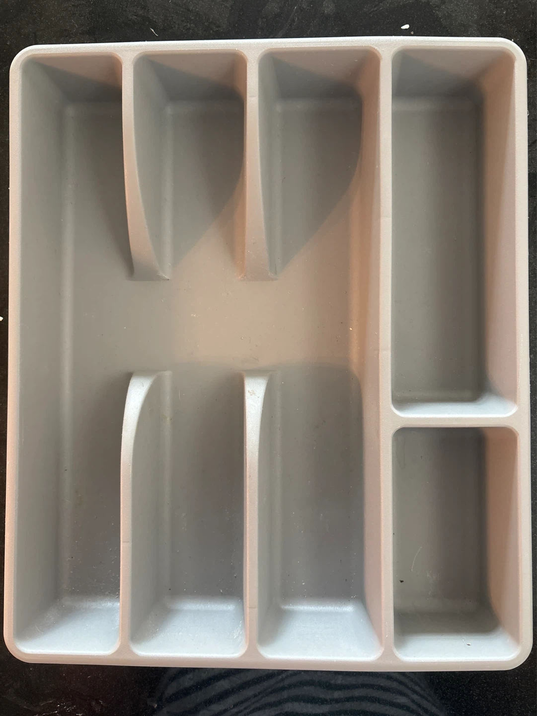 Grey Plastic Cutlery Organizer Tray