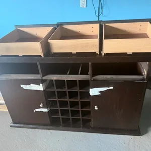 Black Sideboard with Wine Rack