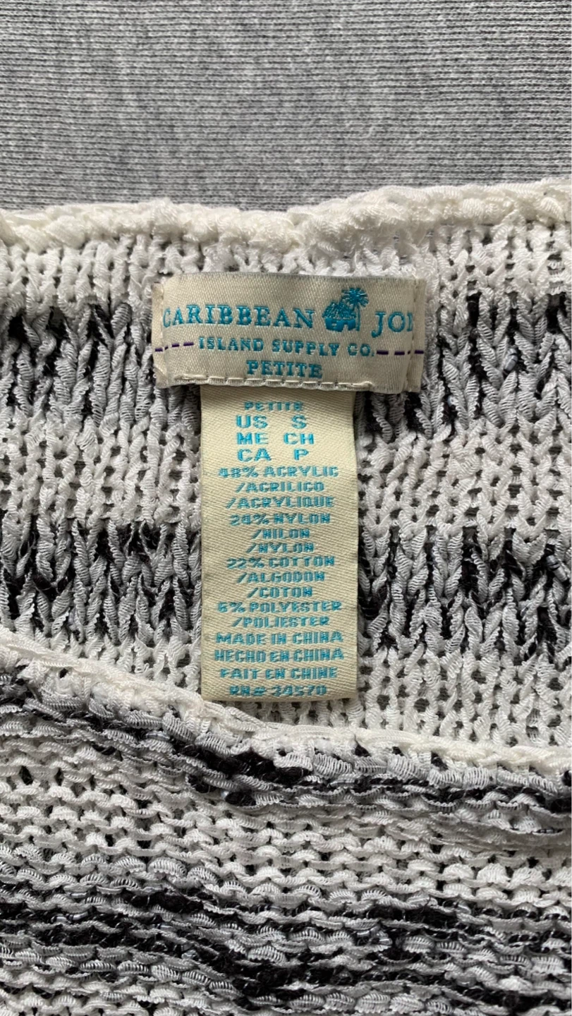 Caribbean Joe Petite Striped Sweater - Size Small - photo 3