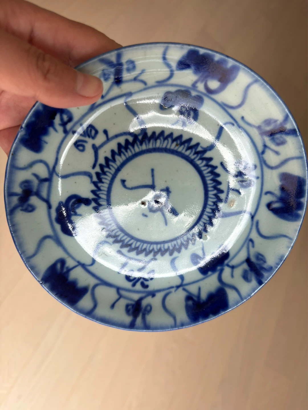Antique Chinese Blue and White Plate - photo 3
