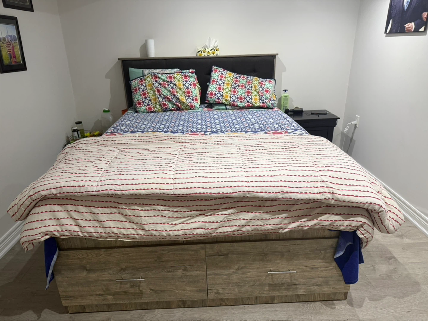 Queen Size Bed Frame with Storage