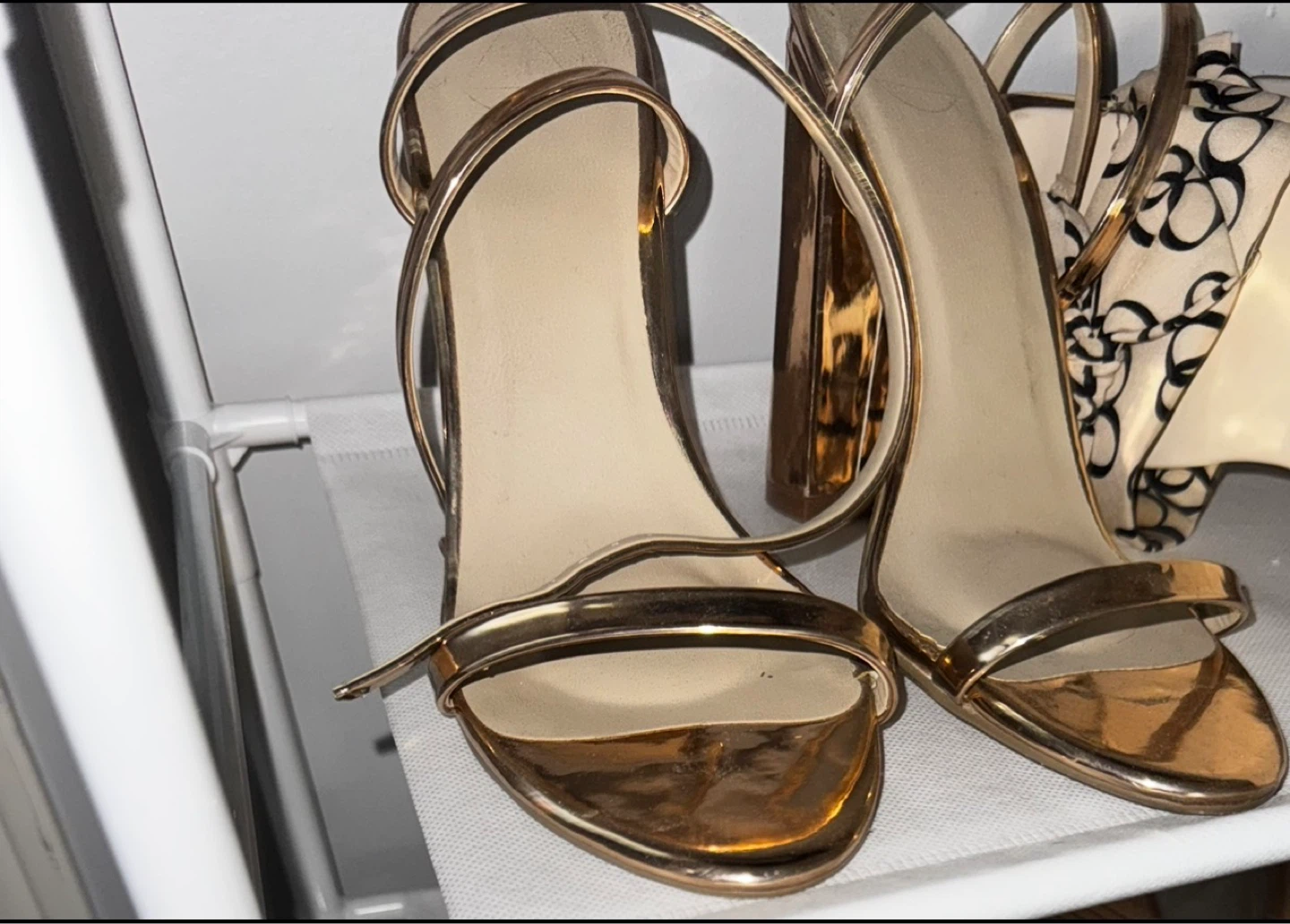 Rose Gold Strappy Block Heels - photo 2