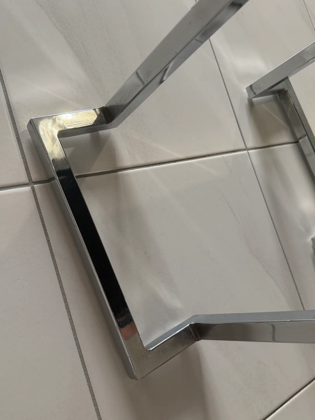 Modern Chrome and Faux Leather Bench - photo 4