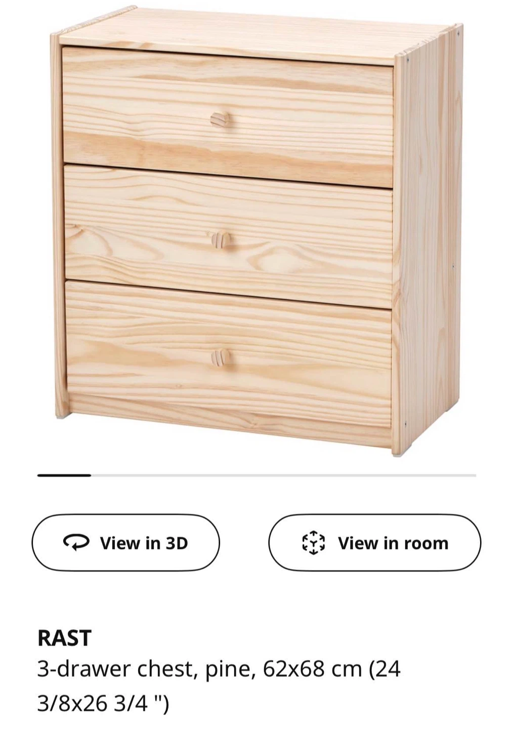 IKEA RAST 3-drawer chest - Pine