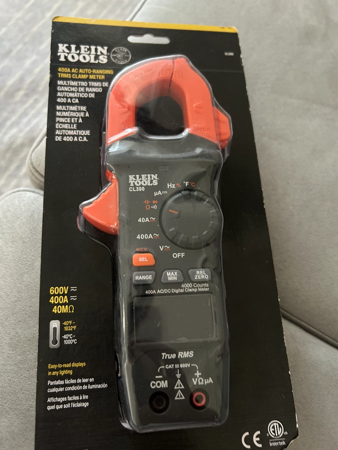 Open box not used Klein Tools Auto-Ranging Clamp Meter