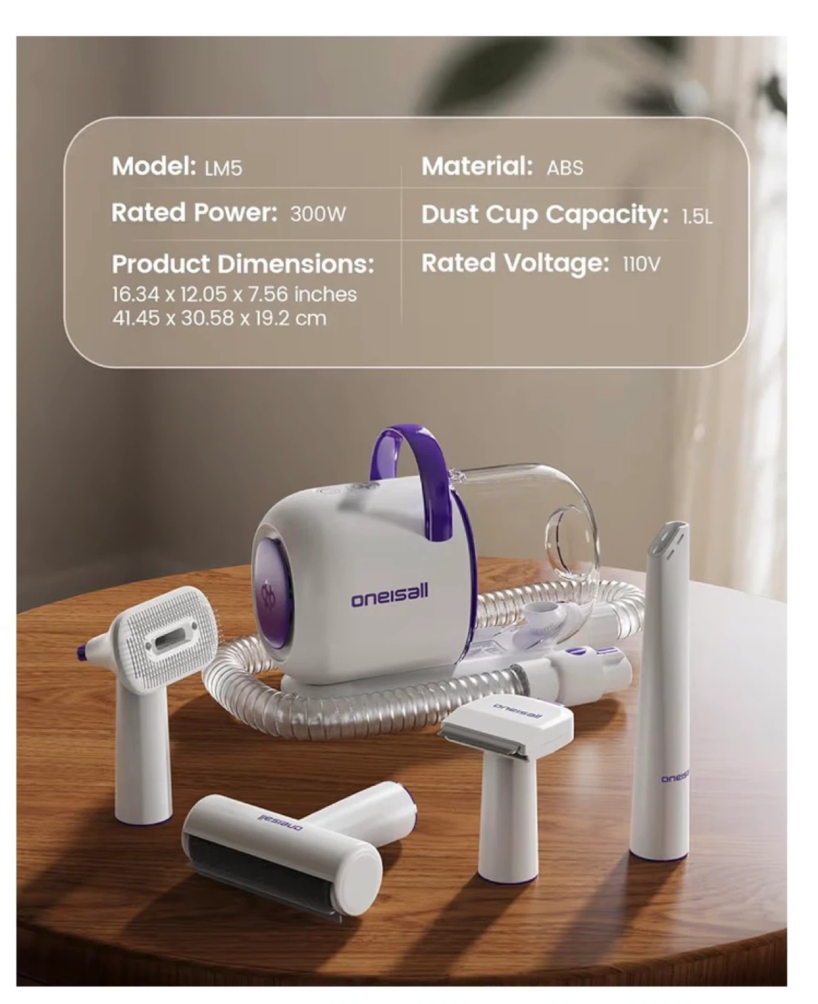 Oneisall LM5 Vacuum Cleaner with Attachments
