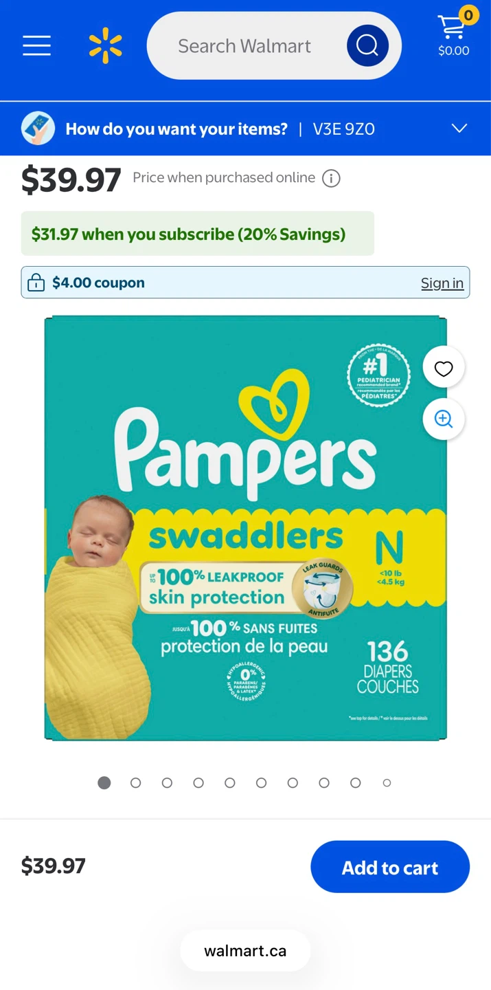Pampers Diapers Size N (Newborn)